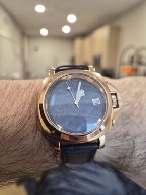 Rose Gold Custom Automatic Watch. Lapis Dial